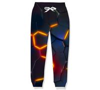 RAISEVERN Bambino Pantaloni Rosso Ragazzo 3D Tuta Sportiva Divertente Lava Stampa Cool Ragazza Jogger Festa Regalo Abbigliamento, 12-14 Anni