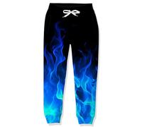 RAISEVERN Pantaloni Blu Ragazzo Cool 3D Tuta Sportiva Divertente Bambino Stampa Ragazza Smog Jogger Adolescenti Festa Regalo, 9-12 Anni