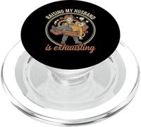 Raising My Husband Is Exhausting Funny Wife Retro PopSockets PopGrip per MagSafe