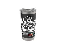 Raising My Husband Since 2015 Funny Wedding Anniversary Wife Bicchiere termico in acciaio inox doppia parete