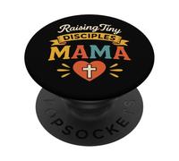 Raising Tiny Discepoles Mama Christian Mom Faith Retro Design PopSockets PopGrip Adesivo