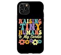 Raising Tiny Humans è il mio genitore della famiglia Floral Cardio Groovy Custodia per iPhone 11 Pro