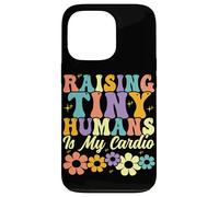 Raising Tiny Humans è il mio genitore della famiglia Floral Cardio Groovy Custodia per iPhone 13 Pro