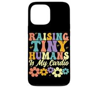 Raising Tiny Humans è il mio genitore della famiglia Floral Cardio Groovy Custodia per iPhone 13 Pro Max
