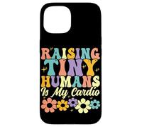 Raising Tiny Humans è il mio genitore della famiglia Floral Cardio Groovy Custodia per iPhone 15