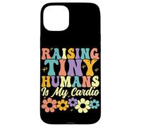 Raising Tiny Humans è il mio genitore della famiglia Floral Cardio Groovy Custodia per iPhone 15 Plus