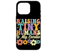 Raising Tiny Humans è il mio genitore della famiglia Floral Cardio Groovy Custodia per iPhone 16 Pro