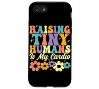 Raising Tiny Humans è il mio genitore della famiglia Floral Cardio Groovy Custodia per iPhone SE (2020) / 7/8
