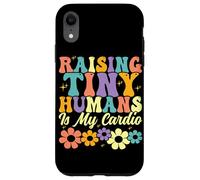 Raising Tiny Humans è il mio genitore della famiglia Floral Cardio Groovy Custodia per iPhone XR