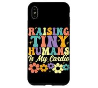 Raising Tiny Humans è il mio genitore della famiglia Floral Cardio Groovy Custodia per iPhone XS Max