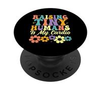 Raising Tiny Humans è il mio genitore della famiglia Floral Cardio Groovy PopSockets PopGrip Adesivo
