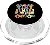 Raising Tiny Humans è il mio genitore della famiglia Floral Cardio Groovy PopSockets PopGrip per MagSafe