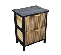 milani home - Mobiletto in Legno con 2 cassetti cm 34 l x 25 p x 43,5 HDI coloreMarrone Chiaro