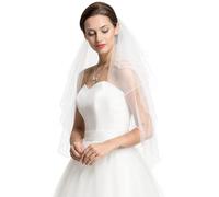 Raixleb 2026 - Velo da sposa lungo 90 cm con pettine, velo da sposa a 2 ripiani, accessorio per capelli per addio al nubilato, costume da ragazza, festa, matrimonio, avorio