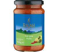 Rajah Hot Lime Pickle - Lime affilate, ideale come accompagnamento per curry, carne, formaggio, poppadum e antipasti, 3 x 300 g