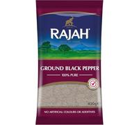 Rajah pepe nero macinato 5 x 400 g - aroma intenso e potente autentica bacche acerbe, ideale per condire, cucinare e affinare con adesivo Kajal