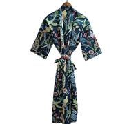 RAJBHOOMI HANDICRAFTS Kimono da donna, alla moda, stampato, in cotone, tunica leggera, nero, XX-Large
