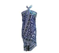 Rajbhoomi Sarong da donna in 100% cotone e pareo bikini/velato pareo copricostume da bagno con stampa a blocchi, Multicolore, 182 cm X 114 cm OR 72*45 Inches