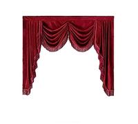 RAJONN Mantovana A Cascata, Mantovana in Velluto Stile Europeo Tenda Decorativa for Finestra Casa Sfondo Cascata Swag Tende for Soggiorno (Color : Burgundy, Size : W104CM (1 Swag))