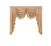 RAJONN Mantovana A Cascata, Mantovana in Velluto Stile Europeo Tenda Decorativa for Finestra Casa Sfondo Cascata Swag Tende for Soggiorno (Color : Light Coffee, Size : W155CM (2 swags))