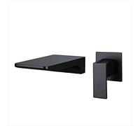 RajoNN Miscelatore per lavabo a cascata Lavello da bagno in ottone a parete Miscelatore caldo e freddo Lavabo monocomando Lavabo Lavabo Nero Vanity