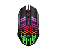 RajoNN Mouse da Gioco Mouse, Mouse cablato RGB dal Design Cavo, 7 Pulsanti programmabili, 8000 DPI, Mouse ergonomico e Confortevole per Computer (Colore : Nero)