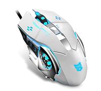 RajoNN Mouse Mouse cablato, Mouse Ottico Silenzioso da Gioco Meccanico USB, Programmazione Macro, per PC Portatili Desktop per Ragazze (Colore : Bianca)
