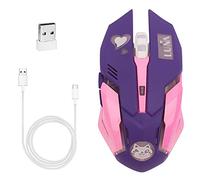 RajoNN Mouse Mouse da Gioco Adorabile, Mouse Wireless Ricaricabili da 2,4 GHz con Batteria al Litio da 600 mAh e Ricevitore USB, retroilluminazione a 7 Colori, Pulsanti silenziosi, per Computer PC