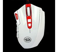 RajoNN Mouse Mouse da Gioco cablato, 24000 DPI, Mouse retroilluminato a LED MMO RGB con 18 Pulsanti programmabili, Regolazione del Peso, per Giochi per PC Windows (Colore : Bianca)