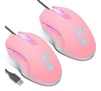 RajoNN Mouse Mouse da Gioco cablato, clic Silenzioso, Mouse da Gioco Ottico di Tipo C retroilluminato RGB, Mouse ergonomico per Telefono con 2400 DPI e 6 Pulsanti, per PC Computer Portatile