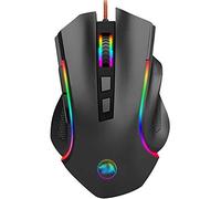 RajoNN Mouse Mouse da Gioco cablato, Mouse Ottico ergonomico RGB programmabile, con 7 modalità di retroilluminazione Fino a 7200 DPI, per Giocatori PC Windows