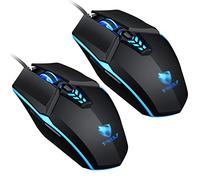 RajoNN Mouse Mouse da Gioco cablato, retroilluminato a LED e modalità 4 DPI, Mouse Ottico da Gioco USB per Computer Portatile con Impugnatura Comoda, per Giocatori PC