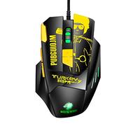 RajoNN Mouse Mouse per Computer, Mouse da Gioco Ottico con Programmazione Macro cablata USB, Luce respiratoria RGB, 4800 DPI, Facile commutazione delle modalità di Gioco in Ufficio