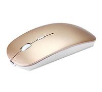 RajoNN Mouse Mouse Wireless, Mouse Bluetooth USB Silenzioso Ricaricabile con Ricevitore, 3 DPI Regolabili Fino a 1600, Mouse per Computer per Laptop/Windows (Colore : Oro)