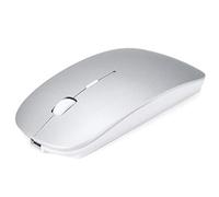 RajoNN Mouse Mouse Wireless, Mouse Bluetooth USB Silenzioso Ricaricabile con Ricevitore, 3 DPI Regolabili Fino a 1600, Mouse per Computer per Laptop/Windows (Colore : Argento)
