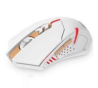 RajoNN Mouse Mouse Wireless, Mouse da Gioco per Computer Ottico a LED con Ricevitore, 5 DPI Regolabili Fino a 2400 DPI, per Notebook PC Laptop, Risparmio Energetico (Colore : Bianca)