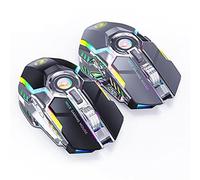 RajoNN Mouse Mouse Wireless, Mouse da Gioco Silenzioso USB 2.4G, Mouse Ottico Senza Fili per Computer, 7 Pulsanti, 1600 DPI 3 Livelli di Regolazione, per PC Laptop Windows