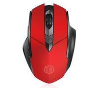 RajoNN Mouse Wireless Mouse, Mouse Meccanici da Gioco Ricaricabili con Ricevitore USB, per Notebook, PC, Laptop, Computer (Colore : Rosso)