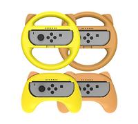 RajoNN Volanti con Impugnatura e Interruttore per Controller Joy-con per Nintendo Switch, Impugnatura Joy-con per Gioco Mario Kart/Kit di Accessori per Nintendo Switch (4 Confezioni Deluxe),