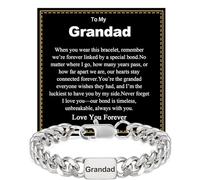Rajputana Braccialetto in argento regalo per uomini e ragazzi, braccialetti cubani da 9 mm per uomini adolescenti, per mio figlio/papà/nonno/nipote/marito/fratello, regalo per la festa del papà