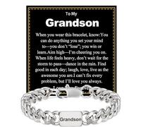 Rajputana Braccialetto in argento regalo per uomini e ragazzi, braccialetti cubani da 9 mm per uomini adolescenti, per mio figlio/papà/nonno/nipote/marito/fratello, regalo per la festa del papà