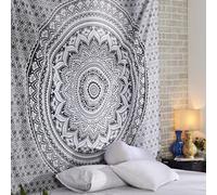 RAJRANG Arazzo da appendere a parete in grigio Ombre - 213 x 137 cm Hippie Mandala Boho Bohemian Trippy Arazzi indiani
