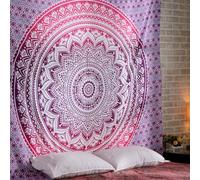 RAJRANG Arazzo hippie rosa Mandala Arte bohémien Elefante Decorazione da parete Boho Trippy Beach Arazzi Decorazione soggiorno indiano - 213 x 137 cm