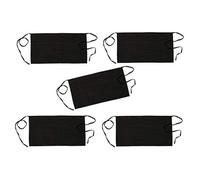 RAJRANG Grembiule in vita per cameriera in puro cotone Set di 5 cinghie regolabili di colore nero Plain Masterchef Bistro Grembiuli corti professionali morbidi con 3 tasche grandi