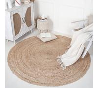 RAJRANG Round jute rug - (D-122 cm) - Interior decorative rug - Natural jute rug - Eco-friendly and reversible rug in 100% organic hand woven fabric for living room and kitchen