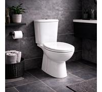 RAK Ceramics Vaso WC Monoblocco Karla con Scarico a Muro Colore Bianco con Cassetta di Sciacquo e Sedile Incluso