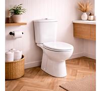 RAK Ceramics Vaso WC Monoblocco Karla con Scarico a Terra Colore Bianco con Cassetta di Sciacquo e Sedile Incluso