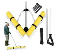 Rake di bacino solido | Rake di pulizia delle alghe | Strumento galleggiante di età di Héherb con manico lungo per i giardini del terreno di baseball