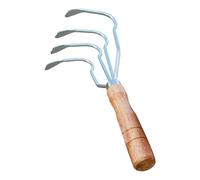 Rake Foglia Di Mano- 27x10.5x9cm Rake Mano Giardino Multifunzionale | Portatile 4 Denti | Manipolazione In Legno Di Vongole Spiaggia | per ospitare Il Lago Fattoria Di Paesaj