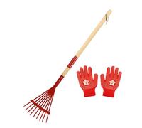 Rake Kit - Small Garden Tool for Kids, Multi-Use Gloves Set, Compact Soil Cultivator, Ergonomic Handle Design, Backyard Activity Gear, Exploration Use, 27.17x5.31 inches